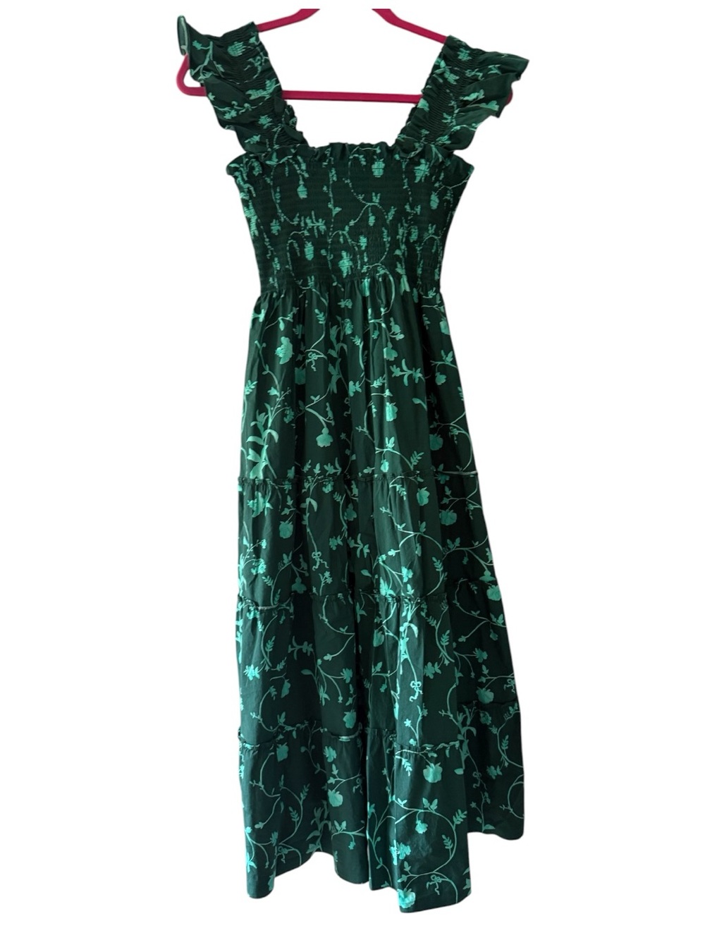 Hill House Home Ellie Nap Dress - Emerald Botanical - Excellent Condition - Picture 2 of 5